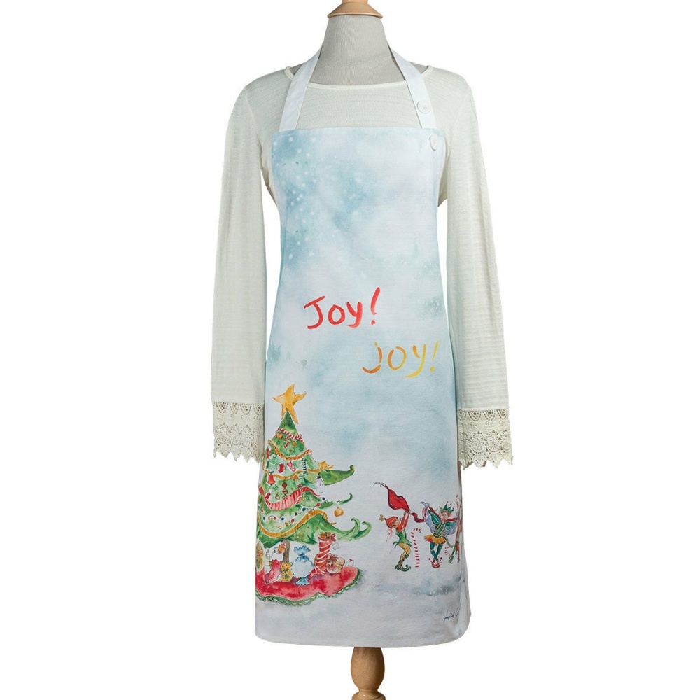 April Cornell Mommy Apron Christmas Elves NWT